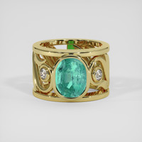 4.00 Ct. Emerald Ring, 18K Yellow Gold 1