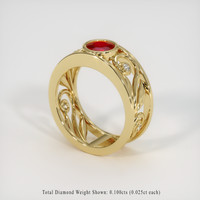 1.22 Ct. Ruby Ring, 18K Yellow Gold 2