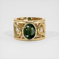 3.87 Ct. Green Sapphire Ring, 18K Yellow Gold 1