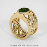 3.87 Ct. Green Sapphire Ring, 18K Yellow Gold 2