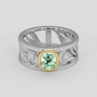 1.05 Ct. Green Grossular Garnet Ring, 14K Yellow & White 1