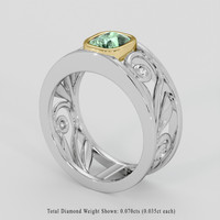 1.05 Ct. Green Grossular Garnet Ring, 18K Yellow & White 2