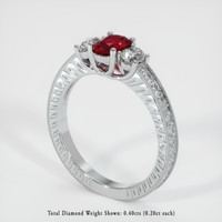 0.59 Ct. Ruby Ring, Platinum 950 2