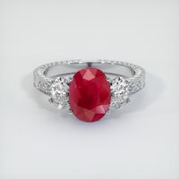 3.17 Ct. Ruby Ring, Platinum 950 1