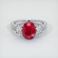 3.17 Ct. Ruby Ring, Platinum 950 1
