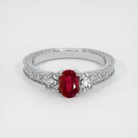 0.59 Ct. Ruby Ring, 14K White Gold 1