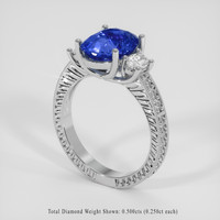 3.91 Ct. Blue Sapphire Ring, 14K White Gold 2