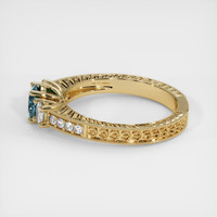 0.90 Ct. Greenish Blue Sapphire Ring, 14K Yellow Gold 4