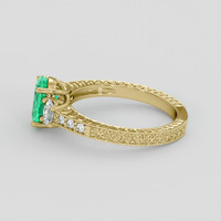 1.64 Ct. Emerald Ring, 18K Yellow Gold 4
