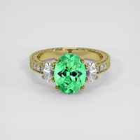 2.02 Ct. Emerald Ring, 18K Yellow Gold 1