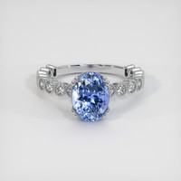 2.57 Ct. Blue Sapphire Ring, Platinum 950 1