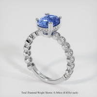 2.57 Ct. Blue Sapphire Ring, 14K White Gold 2