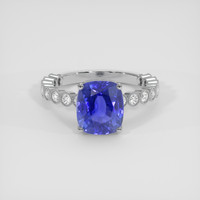 3.92 Ct. Blue Sapphire Ring, 14K White Gold 1