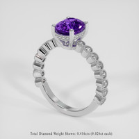 2.13 Ct. Purple Sapphire Ring, 14K White Gold 2
