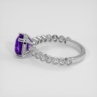 2.13 Ct. Purple Sapphire Ring, 14K White Gold 4