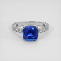 3.56 Ct. Blue Sapphire Ring, 18K White Gold 1