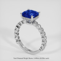 3.56 Ct. Blue Sapphire Ring, 18K White Gold 2