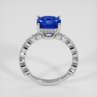 3.56 Ct. Blue Sapphire Ring, 18K White Gold 3