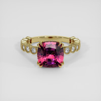 2.79 Ct. Purplish Pink Rhodolite Garnet Ring, 14K Yellow Gold 1