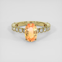 2.29 Ct. Padparadscha Sapphire Ring, 14K Yellow Gold 1