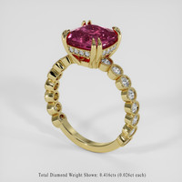2.79 Ct. Purplish Pink Rhodolite Garnet Ring, 18K Yellow Gold 2