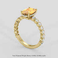 2.29 Ct. Padparadscha Sapphire Ring, 18K Yellow Gold 2