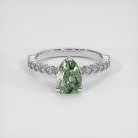 1.20 Ct. Green Sapphire Ring, Platinum 950 1