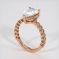 2.12 Ct. White Sapphire Ring, 14K Rose Gold 2