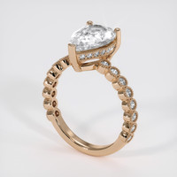 2.12 Ct. White Sapphire Ring, 18K Rose Gold 2