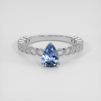 1.11 Ct. Blue Sapphire Ring, Silver 1