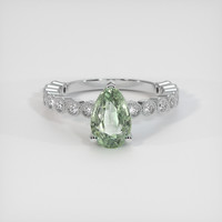 1.60 Ct. Green Sapphire Ring, 14K White Gold 1