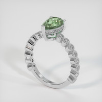 1.60 Ct. Green Sapphire Ring, 14K White Gold 2
