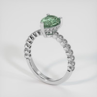 1.20 Ct. Green Sapphire Ring, 14K White Gold 2