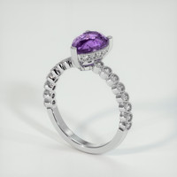 1.75 Ct. Purple Sapphire Ring, 14K White Gold 2