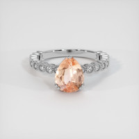 1.94 Ct. Padparadscha Sapphire Ring, 14K White Gold 1