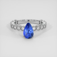1.59 Ct. Blue Sapphire Ring, 18K White Gold 1