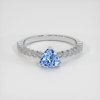 1.01 Ct. Blue Sapphire Ring, 18K White Gold 1