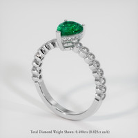 0.82 Ct. Emerald Ring, 18K White Gold 2