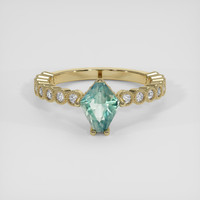 1.36 Ct. Bluish Green Sapphire Ring, 10K Yellow Gold 1