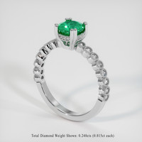 0.73 Ct. Emerald Ring, Platinum 950 2