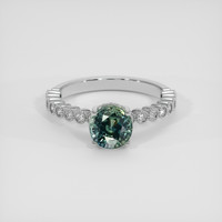 1.55 Ct. Bluish Green Sapphire Ring, 18K Yellow Gold 1