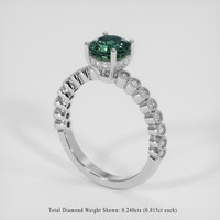 1.55 Ct. Bluish Green Sapphire Ring, 18K Yellow Gold 2