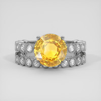 3.09 Ct. Yellow Sapphire Ring, Silver 1
