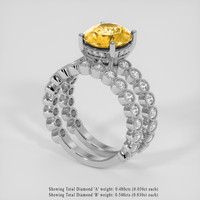 3.09 Ct. Yellow Sapphire Ring, Silver 2