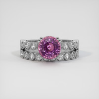 2.10 Ct. Pinkish Purple Sapphire Ring, 14K White Gold 1