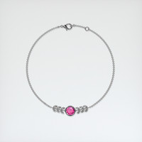 1.02 Ct.Tw. Pink Sapphire Bracelet, 14K White Gold 3