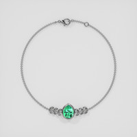 <span>1.33</span> <span class="tooltip-light">Ct.Tw.<span class="tooltiptext">Total Carat Weight</span></span> Emerald Bracelet, 18K White Gold 3