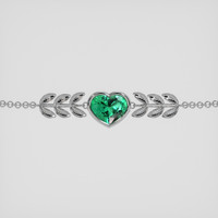 <span>0.65</span> <span class="tooltip-light">Ct.Tw.<span class="tooltiptext">Total Carat Weight</span></span> Emerald Bracelet, 18K White Gold 1