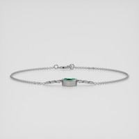 <span>0.65</span> <span class="tooltip-light">Ct.Tw.<span class="tooltiptext">Total Carat Weight</span></span> Emerald Bracelet, 18K White Gold 2