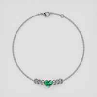 <span>0.65</span> <span class="tooltip-light">Ct.Tw.<span class="tooltiptext">Total Carat Weight</span></span> Emerald Bracelet, 18K White Gold 3